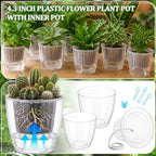Self Watering Plant Pots, 4.3'', Transparent, 54 Pcs - Image 4