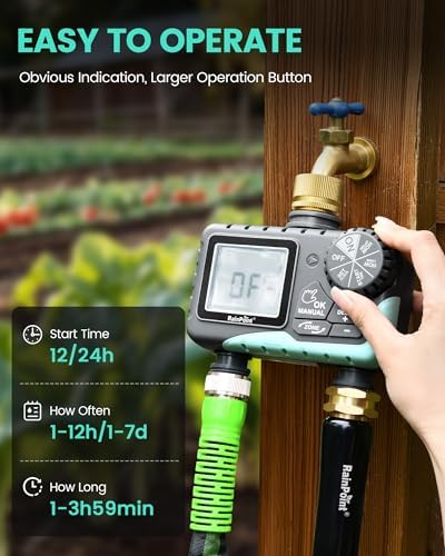 RAINPOINT Sprinkler Timer 2 Outlet, Water Timer for Garden Hose, Programmable Drip Irrigation for Yard Outdoor Watering, Rain Delay/Manual/Automatic - Image 6