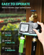 RAINPOINT Sprinkler Timer 2 Outlet, Water Timer for Garden Hose, Programmable Drip Irrigation for Yard Outdoor Watering, Rain Delay/Manual/Automatic - Image 6