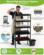 5‑Tier Ebb & Flow Bottom‑Watering Plant Stand with Timer Auto Water Pump, Siphon Self Irrigation Growing Rack, Heavy Duty UV Resistant Vertical Shelf for Seed Starter Trays & Nursery Pots - Image 5