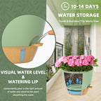 ZMTECH 12 Inch Hanging Planters for Indoor Outdoor Plants, 2 Pack Self Watering Hanging Plant Pots with Drainage Hole, Visual Reservoir, Plastic Flower Hanging Pots with Watering Lip (Green) - Image 3