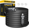Flat Garden Hose 100FT, Seamless Woven Water Hose with Flexible TPE Inner Tube, Lightweight Compact Design, Standard 3/4 in. GHT Fittings for Outdoor Watering, Cleaning and Yard Use by Unknown