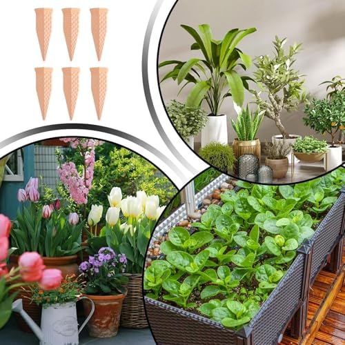 Terracotta Watering Spikes 6 Pieces Waterer Planter Insert - Image 5