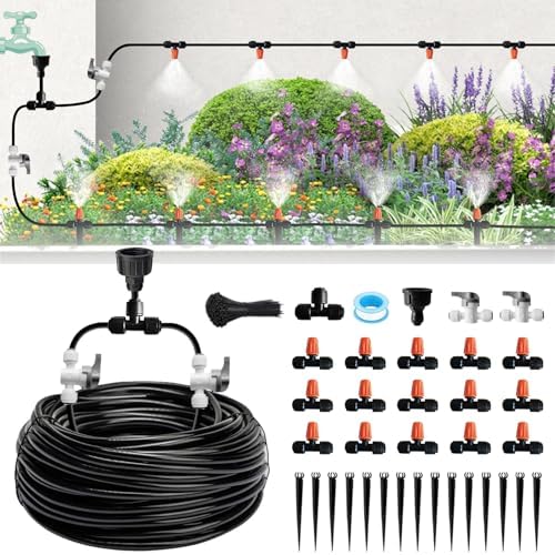 Drip Irrigation System for Garden, Greenhouse Watering System 60FT+Pipe Splitter 2 Way Heavy Duty - Image 2