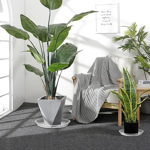 OUPSAUI 4 Pack Clear Plant Saucer 4 6 8 10 12 14 16 18 20 22 Inch Plant Trays for Pots, Plastic Extra Large Planter Saucers for Outdoors Indoors, Drip Catcher Water Tray for Plants (16 Inch) - Image 4