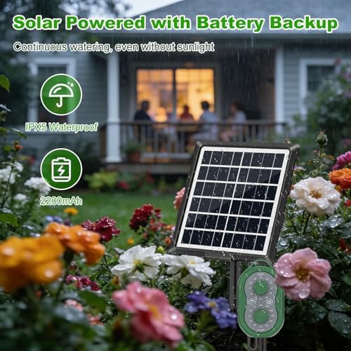 50FT Automatic Solar Drip Irrigation System, Solar Automatic Plant Waterer Kit, Supported 15 Pots, Indoor/Outdoor Irrigation Kit for Garden, Balcony & Patio Vacation Free - Image 4