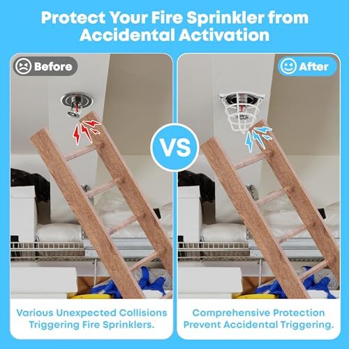 Fire Sprinkler Head Cover Guard,White Fire Sprinkler Cage Suit 1/2"&3/4", Sprinkler Protection for Semi-Recessed Fire Sprinkler,Sprinkler Cover Side Wall/Pendent/Upright (6 PCS) - Image 5
