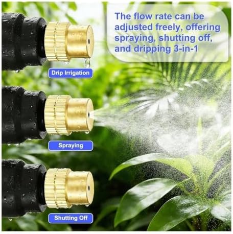 pureza Adjustable Brass Misting Nozzles with Tee, Garden Irrigation Sprayer - Image 5
