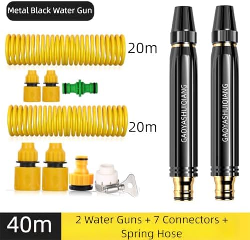 High Pressure Hose Nozzle Sprayer, Home High-Pressure Car Wash Water Gun with Booster Nozzle and Hose, Jet Nozzle Power Washer for Garden Hose for Plant Watering Lawn Car (G) - Image 2