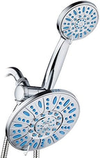 Antimicrobial/Anti-Clog High-Pressure 30-setting Rainfall Shower Combo by AquaDance with Microban Nozzle Protection from Growth of Mold Mildew & Bacteria for Stronger Shower! Wave Blue by AquaDance