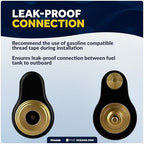 Five Oceans 1/4" NPT Male Fuel Tank Connector for All Yamaha Female Tank End Connector & Mercury Female Tank End Connector (Pre-1998), 2-Prong, Brass - FO4408 - Image 4