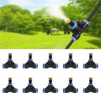 Misters for Outside Patio, 50FT Misting Hose + Tee-Connector 10PCS.Outdoor Water Mister Cooling System, Backyard Mist Hose Kit for Garden,Greenhouse,Fan,Deck,Umbrella,Canopy,Porch.Trampoline Sprinkler - Image 6