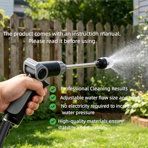 Jet Nozzle Pressure Washer-Turn Any Hose Into High-Pressure Water Cleaning Jet,Rotating Nozzle with 3 Spray Modes and Can Control The Flow of Water for Garden Hose,Patio, Car (with a Spray Bottle) - Image 7