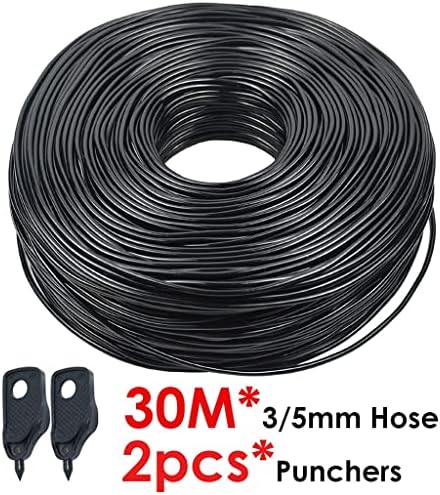 3/5mm PVC Hose Micro Drip with Puncher, Blank Distribution Line Water Hose Garden Watering Tube for Garden Irrigation System(30M) - Image 2