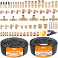 CheeMuii 80 PCS Brass DOT Air Line Fittings with 1/4" & 3/8" DOT Air Hoses by CheeMuii