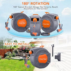 Retractable Garden Hose Reel, 1/2in x 100ft Auto Rewind Outdoor - Image 2