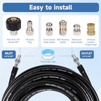 50FT Sewer Jetter Kit for Pressure Washer, 5800PSI, 1/4 Inch NPT Drain Cleaner Hose Sewer Jetting with Rotating Corner Button Nose Nozzle for Pipe Cleaning - Image 6