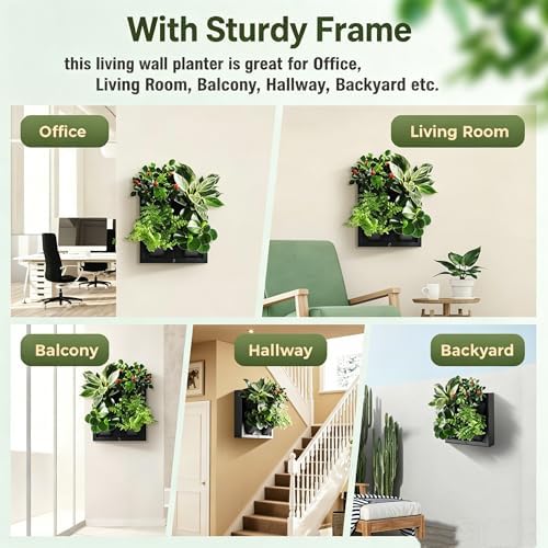 Wall-Mounted Planters Indoor, Living Wall Planter with 4 Pots - Vertical Planter Wall & Hanging Planter for Home, Office, Balcony or Shop No Assembly Required (White) - Image 5