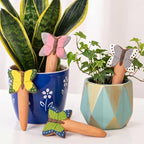 Butterfly Self Watering Spikes 4 Pack Terracotta Plant Stakes by LumDecor