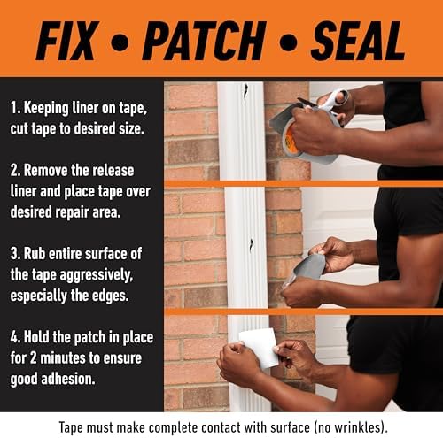 GORILLA Waterproofing Tape, Permanent Seal, White, 4" x 10', 4-Pack - Image 4
