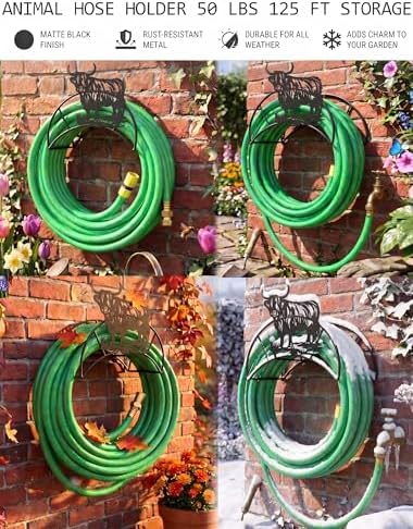 Yak Garden Hose Holder Metal Wall Mount Heavy Duty 125'5/8" Hose Hanger - Image 4