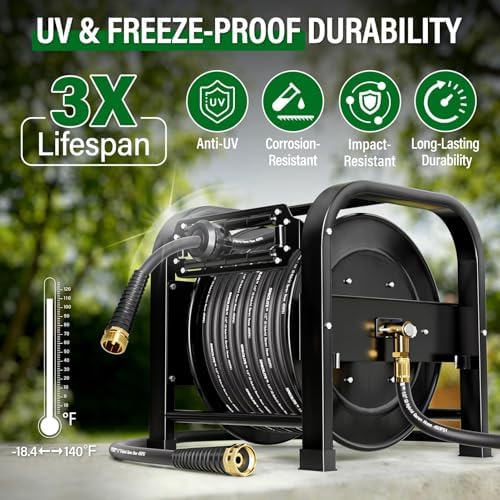 SPECILITE Retractable Hose Reel with 1/2'' x 100FT Water Pipe, 1200 PSI - Image 4