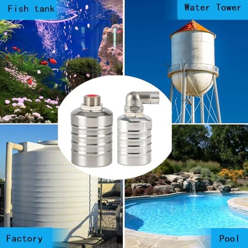 2 Packs Automatic Water Trough Float Valve Water Level Control Float Valves Float Ball For Tank And Pool Auto Shut Off Floating Valves Stainless Steel Home Accessories (3/4",Side Water Inlet) - Image 7