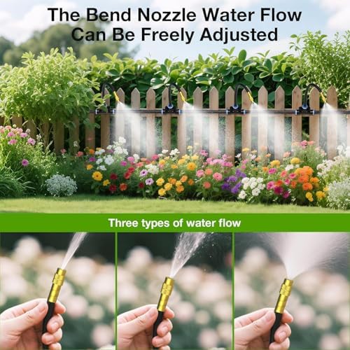 Drip Irrigation System with Brass Nozzles – 2026 Upgrade 200FT Garden Watering Kit with 36Pcs 360° Adjustable Misting Sprinklers Quick Connect Fittings for Raised Beds, Lawn, Patio - Image 2