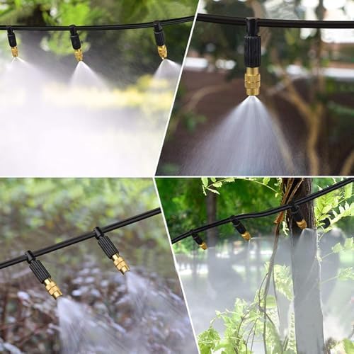 98ft 1/4" Garden Drip Irrigation System with Brass Misting Nozzle Kit - Image 5