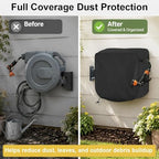 Hose Reel Cover for Wacotoya 175FT 2021-2026, Heavy Duty Garden Hose Reel Cover, Wall Mounted Hose Storage Cover, Adjustable Hem, Dust Resistant Outdoor Protection,A Black - Image 5