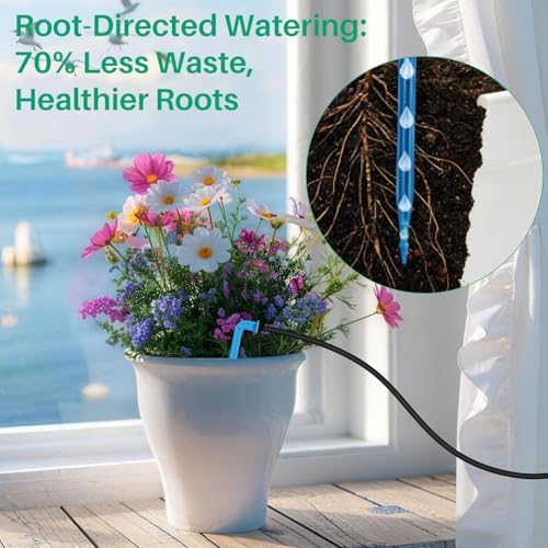 NFESOLAR 4W Solar Powered Automatic Drip Irrigation Kit with LCD Timer, Customizable Watering Duration 1–30min & Interval 3h–7d, Solar Irrigation System for 15 Potted Plants, Garden, Patio, Vacation - Image 5