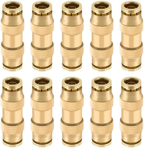 5/16" Straight Brass Union, DOT Approved Air Line Connector 10PCS by BOERAY