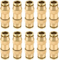 5/16" Straight Brass Union, DOT Approved Air Line Connector 10PCS by BOERAY