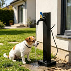 Black Matte Outdoor Water Column Garden Water Tap - 304 Stainless-Steel Freeze Proof Faucet Post Hose Stand for Irrigation Washing, Patio Yard Hydrant(Style 4,Height: 80cm/31.5in) by Gaommini