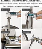 Garden Hose Reels with with Hose and Nozzle, Wall Mounted/Portable Water Hose Reel with Crank, Stainless Steel Water Pipe Storage Shelf Reel Holder, Reel Cart Hose Caddy for Watering Washing - Image 5