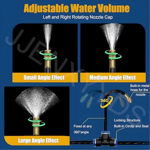 360° Bendable Garden Irrigation,Fully Automatic Intelligent Irrigation kit,Adjustable Bendable Nozzle Copper,for Greenhouse, Lawn, Outdoor Plants (20M/65.6FT) - Image 4