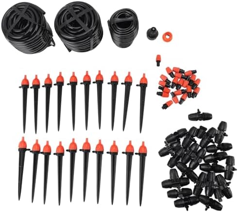 Drip Irrigation System Kit with Adjustable Nozzle, 3 in 1 Micro Drip Emitters Misting Spray Watering, Quick Connect Automatic Sprinkler System for Garden Lawn Greenhouse by Yechiry