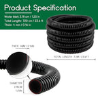 LONGRUN Pond Tubing 1.25 Inch 1-1/4'' Diameter, 23.6 Feet Long Corrugated Flexible Hose Pipe, Pool PVC Tube for Garden Ponds Waterfalls Camping Caravans Filters Drainage Marine - Image 2
