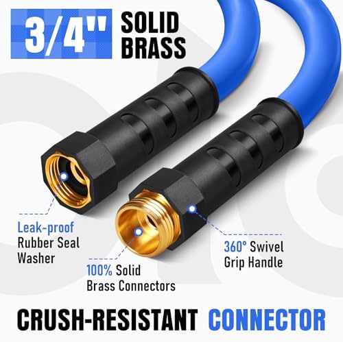 Heavy Duty Garden Hose 75 ft, Non-Expanding Flexible Water Hose, Kink Resistant Lightweight Hybrid Hose, Leakproof Hose Male to Female Fittings - Image 5