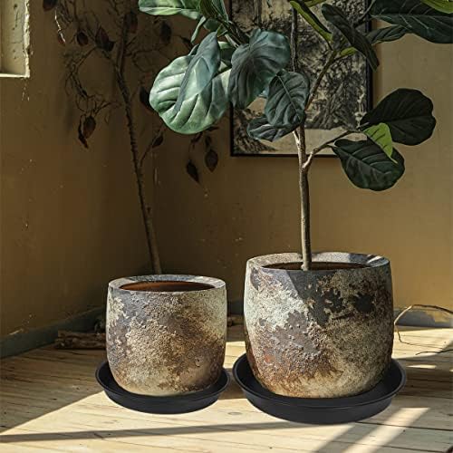 4 Pack of 18 19 inch Plant Saucer Drip Tray, Heavy Duty Large Deep Plant Saucers for Pots, Bath Baths Bowl, Plastic Flower Planter Water Trays for Indoors Outdoor (19", Black) - Image 4