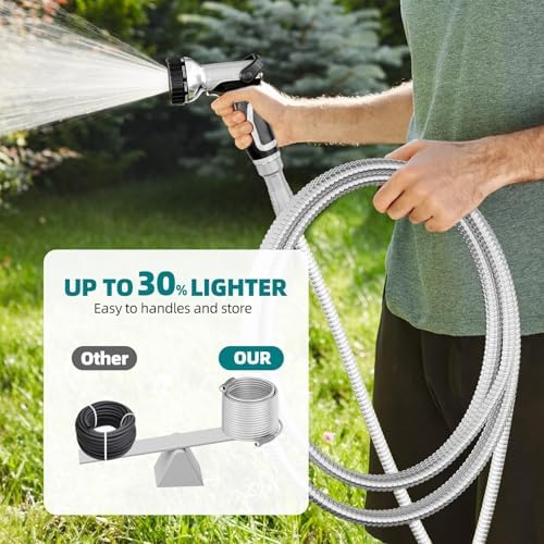 SPECILITE 100ft 304 Stainless Steel Garden Hose with 360° Swivel Handle - Image 4