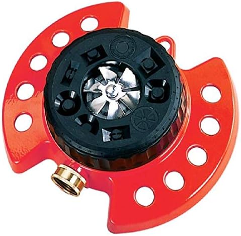 Dramm Duty Metal Base, Red 15021 ColorStorm 9-Pattern Premium Turret Sprinkler with Heavy-D by DRAMM