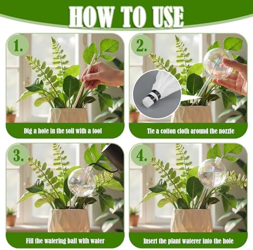 Chumia 4 Pcs 23 oz Glass Plant Self Watering Globes Large Iridescent - Image 4