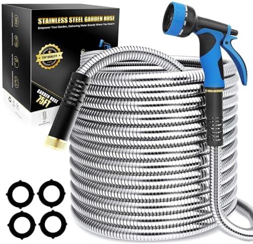 Lefree 75ft Metal Garden Hose - 304 Stainless Steel Water Hose by Lefree