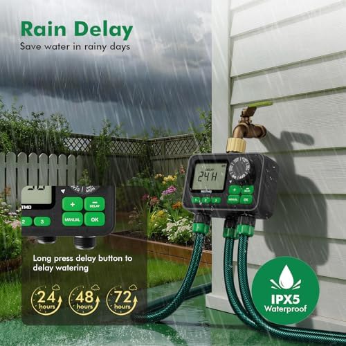 RESTMO Sprinkler Timer 3 Zone, Digital Water Timer for Garden Hose - Image 4