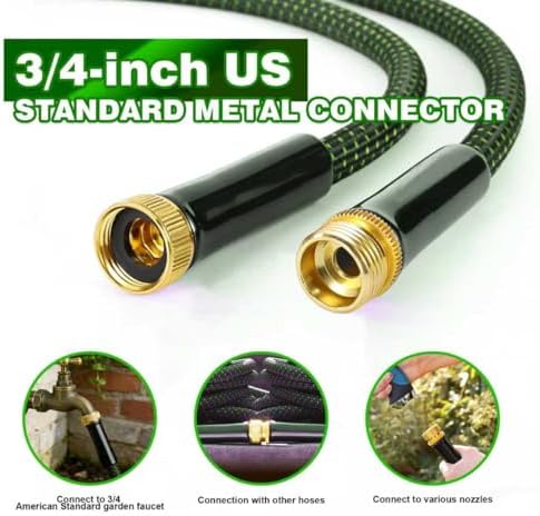 75ft Lightweight Non-Expandable Garden Hose with 10-Pattern Nozzle - Anti-Kink, Durable Triple-Layer Construction, Flexible All-Weather Hose for Watering, Car Wash, Pet Bathing - Image 5