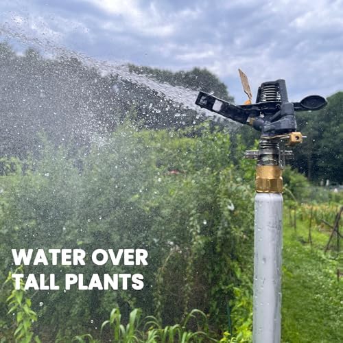 Impact Water Sprinkler 300005 on Tripod Stand, Telescopic with Long Range to 80 ft Diameter Coverage by New England Garden Tools - Image 2