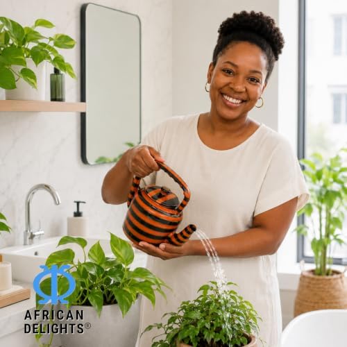 African Delights Kids Watering Can - 1 Gallon Plastic Colorful Watering Jug - Toddler Watering Can - Made in Africa - Lota for Bathroom Blue/Gray - Image 2