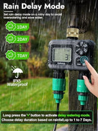 Insoma 2-Zone Hose Timer - Brass Inlet Dual Outlet Sprinkler Timer with Rain Delay/Manual/Auto Modes, 2-Outlet Water Timers for Garden/Greenhouse/Flower Irrigation, Durable Faucet Timers for Lawn Care - Image 5