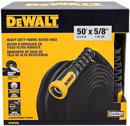 DEWALT 50 ft x 5/8 in Heavy-Duty Professional Grade Fabric Garden Hose - DXMH3302 by Unknown